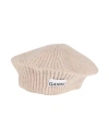 Ganni Woman Hat Beige Size Onesize Wool, Recycled Wool, Polyamide In Yellow