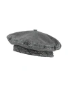 Ganni Woman Hat Black Size M Organic Cotton In Black