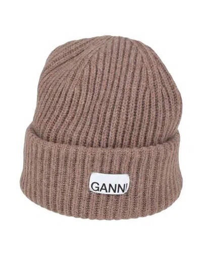 Ganni Woman Hat Brown Size Onesize Wool, Recycled Wool, Recycled Polyamide