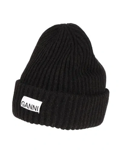 Ganni Woman Hat Charcoal Size Onesize Wool, Recycled Wool, Recycled Polyamide In Grey