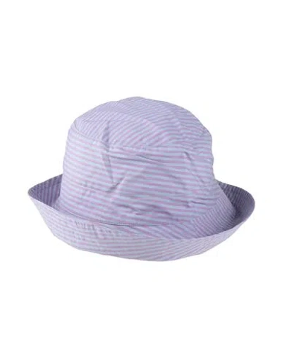Ganni Woman Hat Lilac Size Xs/s Organic Cotton In Purple