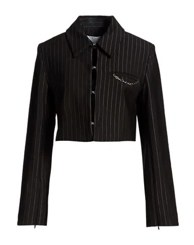 Ganni Woman Jacket Black Size 8/10 Ecovero Viscose, Polyester, Elastane