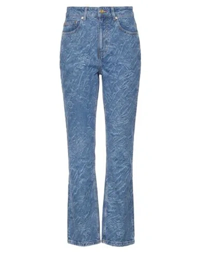Ganni Woman Jeans Blue Size 24 Cotton, Viscose, Elastane