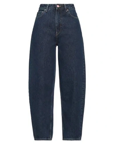 Ganni Organic Cotton Balloon Jeans In Blue