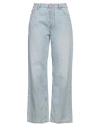 Ganni Woman Jeans Blue Size 30w-32l Organic Cotton In Blue