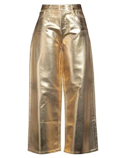 Ganni Woman Jeans Gold Size 28 Organic Cotton