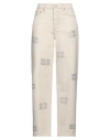 Ganni Woman Jeans Ivory Size 28 Cotton In White