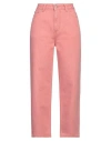 Ganni Woman Jeans Antique Rose Size 31 Cotton, Recycled Cotton, Recycled Polyester In Pink