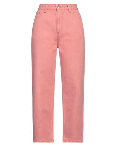 Ganni Woman Jeans Antique Rose Size 31 Cotton, Recycled Cotton, Recycled Polyester In Pink