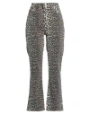 Ganni Leopardprint Washed Denim Bootcut Pants In Multi