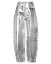 Ganni Woman Jeans Silver Size 30 Organic Cotton In Silver