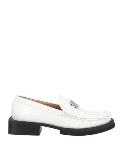 Ganni Woman Loafers White Size 8 Leather