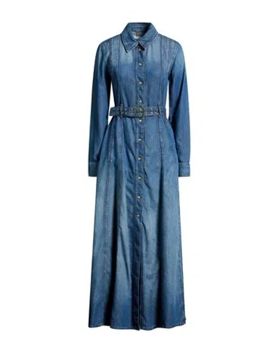 Ganni Woman Maxi Dress Blue Size 2 Organic Cotton, Tencel Lyocell