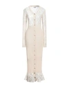 Ganni Woman Maxi Dress Cream Size L Organic Cotton In White