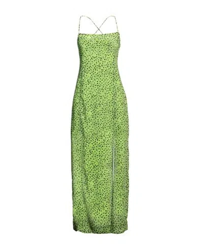 GANNI GANNI WOMAN MAXI DRESS GREEN SIZE 6 POLYESTER