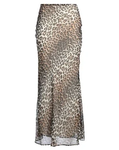 Ganni Woman Maxi Skirt Black Size 8/10 Recycled Polyester In Multi