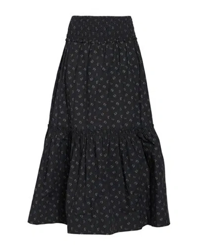 Ganni Woman Maxi Skirt Charcoal Size 6 Organic Cotton In Gray