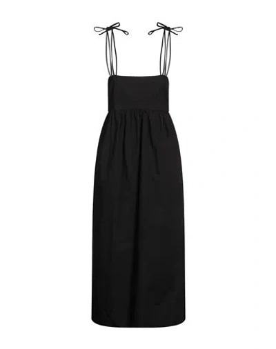 Ganni Woman Midi Dress Black Size 6 Cotton