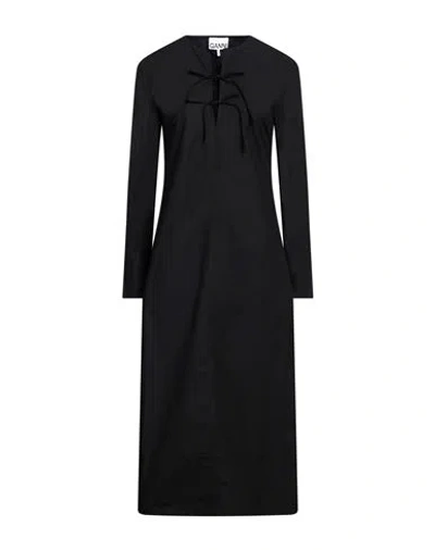 Ganni Woman Midi Dress Black Size 4 Cotton