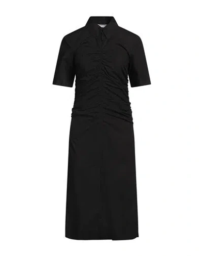 Ganni Woman Midi Dress Black Size 2 Organic Cotton