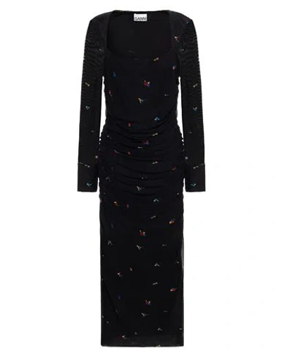 Ganni Woman Midi Dress Black Size 8/10 Polyamide, Elastane