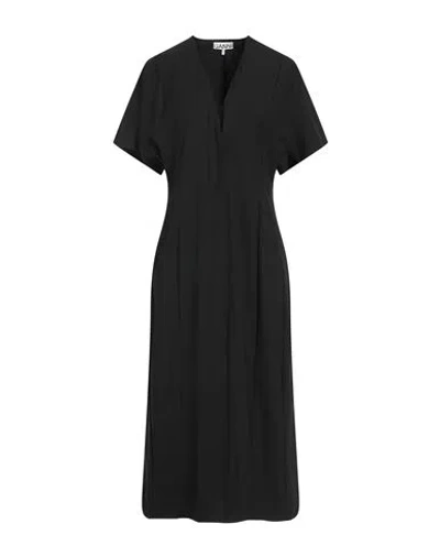 Ganni Woman Midi Dress Black Size 4 Viscose, Recycled Polyester, Elastane, Polyester