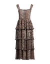 Ganni + Net Sustain Pleated Smocked Leopard-print Recycled-georgette Midi Dress In Beige