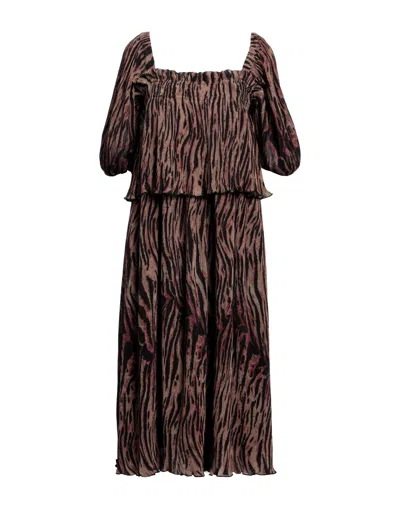 Ganni Midi Dresses In Beige