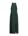 Ganni Woman Midi Dress Dark Green Size 10/12 Ecovero Viscose, Recycled Polyester, Elastane In Green