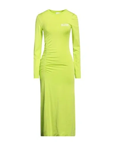Ganni Woman Midi Dress Lime Green Size S Lyocell, Elastane