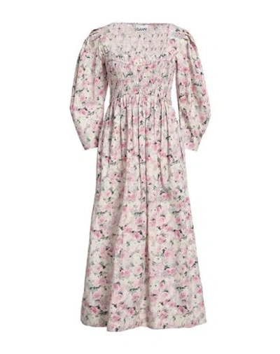 Ganni Woman Midi Dress Off White Size 6 Organic Cotton