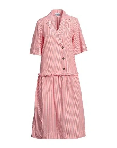 Ganni Woman Long Dress Red Size 2 Cotton
