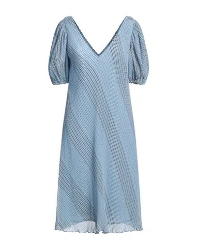 Ganni Woman Midi Dress Sky Blue Size 6 Recycled Polyester