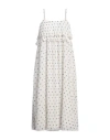 Ganni Gestuftes Midikleid Aus Bedrucktem Georgette In White