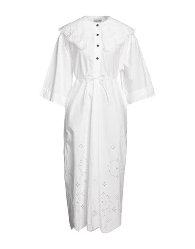 Ganni Midi Dresses In White