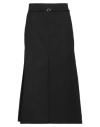 Ganni A-line Organic Cotton Midi Skirt In Black