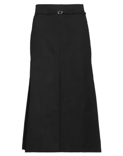 GANNI GANNI WOMAN MIDI SKIRT BLACK SIZE 8/10 ORGANIC COTTON