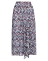 Ganni Printed Georgette Midi Skirt In Blue
