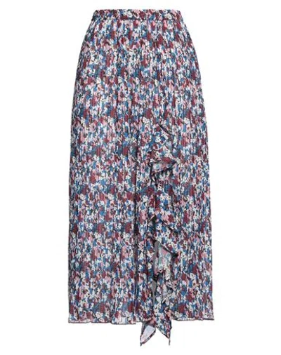 Ganni Floral-print Pleated Midi Skirt In Multi