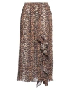 Ganni Woman Midi Skirt Sand Size 6 Recycled Polyester In Beige