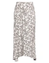 Ganni Woman Midi Skirt White Size 6 Viscose, Ecovero Viscose In White