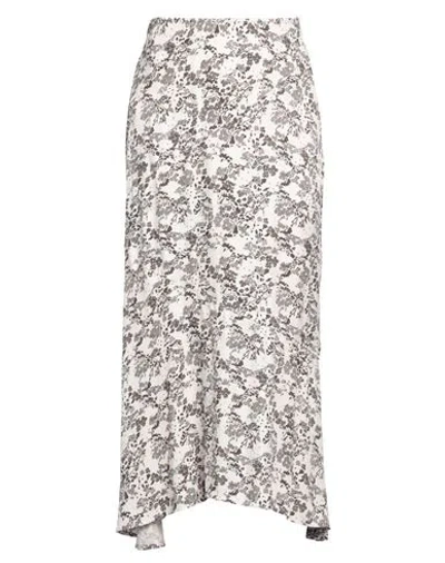Ganni Woman Midi Skirt White Size 6 Viscose, Ecovero Viscose