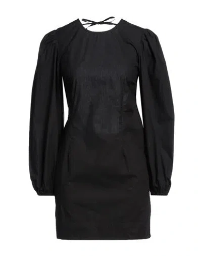Ganni Woman Mini Dress Black Size 6 Organic Cotton