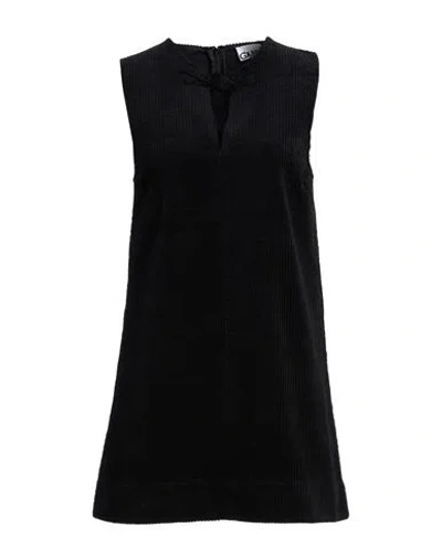 Ganni Woman Mini Dress Black Size 6 Organic Cotton, Elastane