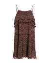 Ganni Woman Mini Dress Brown Size 4 Polyester In Brown