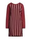 Ganni Woman Mini Dress Burgundy Size M Viscose, Polyester, Elastane In Red