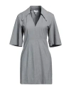 Ganni Woman Mini Dress Grey Size 6 Ecovero Viscose, Recycled Polyester, Elastane, Polyester In Grey