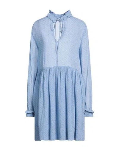 Ganni Woman Mini Dress Light Blue Size 6 Viscose