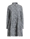 Ganni Woman Mini Dress Navy Size 8/10 Organic Cotton In Blue
