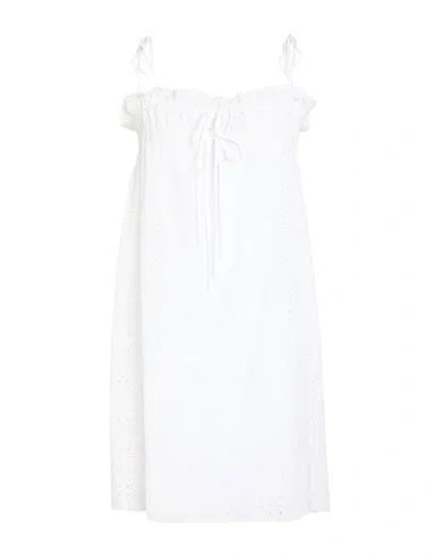 Ganni Woman Mini Dress Off White Size 8/10 Organic Cotton